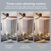 Low Profile Ceiling Fan With Lights 3 Carved Wood Fan Blade Noiseless Reversible Motor Remote Control With Light