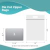 Pack of 50 Die Cut Zipper Bags 12 x 12 Clear Polyethylene Handle Bags 12x12 Reusable Storage Bags 3 Mil Zipper Reclosable Poly Plastic Bags for Travel