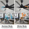 84 In Super Large Black Ceiling Fan with Remote Control