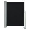Patio Retractable Side Awning 39.4"x118.1" Black