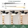 24" Modern Ceiling Fan with Light and Remote,Low Profile Flush Mount Ceiling Fans Indoor,Small Fandelier Ceiling Fans with Dimmable LED Light Fixture