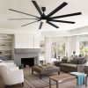 84 In Super Large Black Ceiling Fan with Remote Control