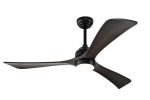 52" Ceiling Fan with Lights Remote Control,Quiet DC Motor 3 Blade Ceiling Fans 6 Speed Levels,Reversible Ceiling Fan, for Patio Living Room, Bedroom,