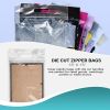 Pack of 50 Die Cut Zipper Bags 12 x 12 Clear Polyethylene Handle Bags 12x12 Reusable Storage Bags 3 Mil Zipper Reclosable Poly Plastic Bags for Travel