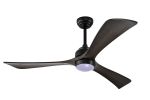52" Ceiling Fan with Lights Remote Control,Quiet DC Motor 3 Blade Ceiling Fans 6 Speed Levels,Reversible Ceiling Fan, for Patio Living Room, Bedroom,