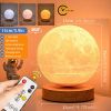 1pc Rotating Moon Atmosphere Night Light; Sleeping Light For Bedroom; Planet Lamp