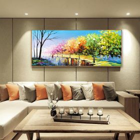 Hand Painted Oil Painting Large original oil painting Abstract art on canvas Natural oil painting Landscape oil painting Living room oil painting (style: 1, size: 50x100cm)