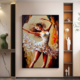 Hand Painted Oil Painting Abstract Dancer Oil Painting On Canvas Large Wall Art Original White Ballet Painting Boho Wall Decor Custom Painting Living (style: 1, size: 50X70cm)