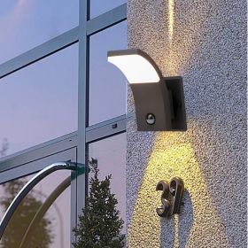 Inowel Lights Outdoor Wall Light with Motion Sensor LED Wall Mount Lamp LED Exterior Wall Sconce 18513 (Color: grey)